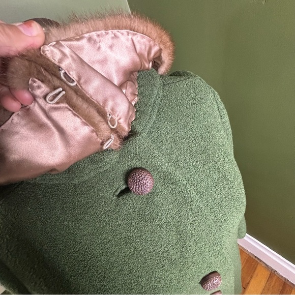 Vintage forstman frizelda MCM retro boucle fern green coat S - Picture 5 of 16